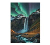 52x38cm/1000pcs Jigsaw Puzzle for Adults Aurora Borealis Waterfall Puzzle for Adults Family Game Difficult Challenge Parent-child Interaction 52x38cm/1000pcs