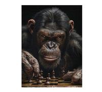 52x38cm/1000pcs Jigsaw Puzzle for Adults Chimpanzee Chess Jigsaw for Adults DIY Toys Improve Memory Unique Gifts for Birthday And Christmas 52x38cm/1000pcs