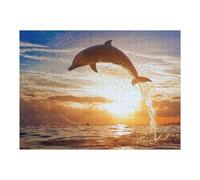 52x38cm/1000pcs Jigsaw Puzzle for Adults Dolphin Leaping at Sunset -4 Puzzle for Adults Fun Games Staycation Kill Time Birthday And Unique Gifts 52x38cm/1000pcs