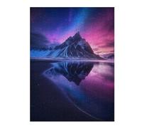 52x38cm/1000pcs Jigsaw Puzzle for Adults Mountain Reflection Under Aurora Jigsaw for Adults DIY Toys Improve Memory Unique Gifts for Birthday And Christmas 52x38cm/1000pcs