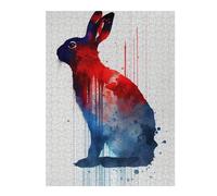52x38cm/1000pcs Jigsaw Puzzle for Adults Rabbit Watercolor Puzzle for Adults Family Game Difficult Challenge Parent-child Interaction 52x38cm/1000pcs