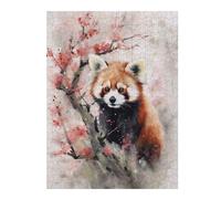 52x38cm/1000pcs Jigsaw Puzzle for Adults Red Panda Watercolor Puzzle for Adults Family Game Difficult Challenge Parent-child Interaction 52x38cm/1000pcs