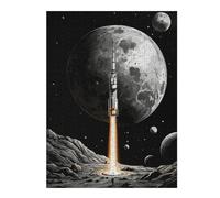52x38cm/1000pcs Jigsaw Puzzle for Adults Rocket in Mercury Planet Puzzle for Adults Family Game Difficult Challenge Parent-child Interaction 52x38cm/1000pcs