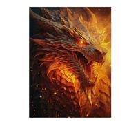 52x38cm/1000pcs Jigsaw Puzzle for Adults Sparkling Fire Dragon Adult Jigsaw Puzzle Toy Wall Decor Staycation Kill Time Parent-child Interaction 52x38cm/1000pcs