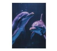 52x38cm/1000pcs Jigsaw Puzzle for Adults Two Dolphins Underwater Jigsaw for Adults DIY Toys Improve Memory Unique Gifts for Birthday And Christmas 52x38cm/1000pcs