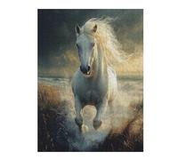 52x38cm/1000pcs Jigsaw Puzzle for Teenagerss White Horse Galloping Through Water Jigsaws for Adults Family Games Hand Speed Race Fun Activities at Home 52x38cm/1000pcs