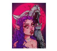 52x38cm/1000pcs Jigsaw Puzzle for Teenagerss Wolf Moon Mystic -1 Adult Puzzles Toy Wall Decor Pattern Assembly Christmas Birthday Gifts 52x38cm/1000pcs