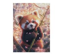 52x38cm/1000pcs Jigsaw Puzzle Red Panda in Cherry Blossoms Adult Jigsaw Puzzle Relaxing Games Enhance Memory Unique Birthday And Xmas Gifts 52x38cm/1000pcs