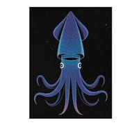 52x38cm/1000pcs Jigsaw Puzzle Stylized Blue Squid on Black Background Adult Jigsaw Puzzle Relaxing Games Enhance Memory Unique Birthday And Xmas Gifts 52x38cm/1000pcs
