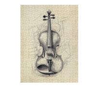 52x38cm/1000pcs Jigsaw Puzzle Violin Sketch Adult Jigsaw Puzzle Relaxing Games Enhance Memory Unique Birthday And Xmas Gifts 52x38cm/1000pcs