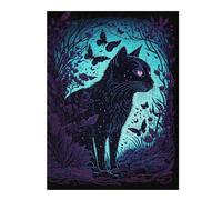 52x38cm/1000pcs Jigsaw Puzzles- Black Light Cat 21 Jigsaws for Adults Brain Teaser Game Precision Cutting Deal As Gifts for The Whole Family 52x38cm/1000pcs