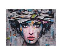 52x38cm/1000pcs Jigsaw Puzzles for Adults Abstract Collage Portrait Urban Fusion Teenagers Puzzles Hands-on Game Improve Memory Parent-child Interaction 52x38cm/1000pcs
