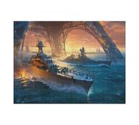 52x38cm/1000pcs Jigsaw Puzzles for Adults Battle of Paris Naval Clash Under The Eiffel Tower Jigsaw for Adults Family Games Presents for Women Parent-child Interaction 52x38cm/1000pcs