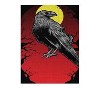52x38cm/1000pcs Jigsaw Puzzles for Adults Black Crows Moonlight Puzzles for Adults Hands-on Game Perfect Decoration Unique Gifts for Birthday And Christmas 52x38cm/1000pcs