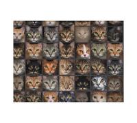 52x38cm/1000pcs Jigsaw Puzzles for Adults Cat Faces Gallery Puzzles for Adults DIY Toys Home Decoration Difficult And Challenge 52x38cm/1000pcs