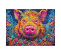 52x38cm/1000pcs Jigsaw Puzzles for Adults Colorful Abstract Pig Artwork Jigsaw for Adults Relax Games For Family Fun for Is Ideal As A Gift 52x38cm/1000pcs