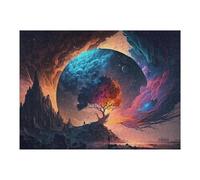 52x38cm/1000pcs Jigsaw Puzzles for Adults Colorful Cosmic Tree Landscape Teenagers Puzzles Hands-on Game Improve Memory Parent-child Interaction 52x38cm/1000pcs