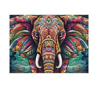 52x38cm/1000pcs Jigsaw Puzzles for Adults Colorful Elephant Mandala Artwork Jigsaw for Adults Family Games Presents for Women Parent-child Interaction 52x38cm/1000pcs