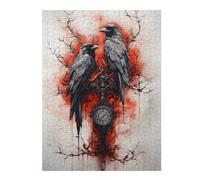 52x38cm/1000pcs Jigsaw Puzzles for Adults Crow Ravens Ink Adult Puzzles Brain Teaser Game Precision Cutting Difficult And Challenge 52x38cm/1000pcs