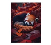 52x38cm/1000pcs Jigsaw Puzzles for Adults Cute Sleeping Red Panda Adult Puzzles Brain Teaser Game Precision Cutting Difficult And Challenge 52x38cm/1000pcs