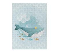 52x38cm/1000pcs Jigsaw Puzzles for Adults Cute Whale Swimming Jigsaw for Adults Family Game Precision Cutting Birthday And Unique Gifts 52x38cm/1000pcs