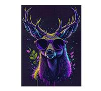 52x38cm/1000pcs Jigsaw Puzzles for Adults Cute Whimsical Deer Jigsaw Puzzle Hands-on Game Wall Art Unique Gifts for Birthday And Christmas 52x38cm/1000pcs