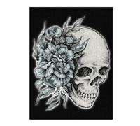 52x38cm/1000pcs Jigsaw Puzzles for Adults Flower Skull Right Side Jigsaw Puzzle Hands-on Game Wall Art Unique Gifts for Birthday And Christmas 52x38cm/1000pcs