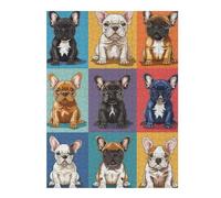 52x38cm/1000pcs Jigsaw Puzzles for Adults French Bulldog Variations Jigsaw Puzzle Hands-on Game Wall Art Unique Gifts for Birthday And Christmas 52x38cm/1000pcs