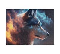 52x38cm/1000pcs Jigsaw Puzzles for Adults Galactic Wolf Profile Jigsaw for Adults Relax Games For Family Fun for Is Ideal As A Gift 52x38cm/1000pcs