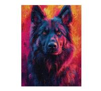 52x38cm/1000pcs Jigsaw Puzzles for Adults German Shepherd Mix Pop Art Style Portrait Teenagers Puzzles Hands-on Game Improve Memory Parent-child Interaction 52x38cm/1000pcs