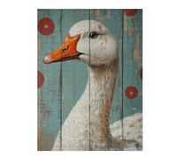 52x38cm/1000pcs Jigsaw Puzzles for Adults Goose Portrait on Wood Panel Goose Wall Art Puzzles for Adults Family Games Wall Decoration Parent-child Interaction 52x38cm/1000pcs