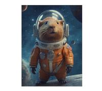 52x38cm/1000pcs Jigsaw Puzzles for Adults Hamster in Space Suit Puzzle for Adults Brain Teaser Game Presents for Women Parent-child Interaction 52x38cm/1000pcs