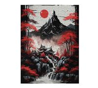 52x38cm/1000pcs Jigsaw Puzzles for Adults Hidden Monastery Sumi Art Puzzles for Adults Hands-on Game Perfect Decoration Unique Gifts for Birthday And Christmas 52x38cm/1000pcs