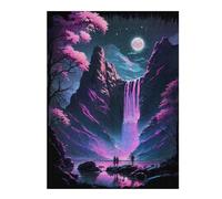 52x38cm/1000pcs Jigsaw Puzzles for Adults Japan Lunar Waterfall Puzzle for Adults Brain Teaser Game Presents for Women Parent-child Interaction 52x38cm/1000pcs