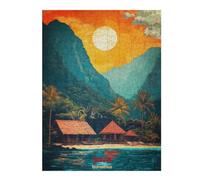 52x38cm/1000pcs Jigsaw Puzzles for Adults Java Art Puzzle for Adults Brain Teaser Game Presents for Women Parent-child Interaction 52x38cm/1000pcs