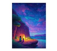 52x38cm/1000pcs Jigsaw Puzzles for Adults Jigsaw Campfire Nights by The Lake Teenagers Puzzles Relax Games For Family Fun Christmas Birthday Gifts 52x38cm/1000pcs