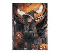 52x38cm/1000pcs Jigsaw Puzzles for Adults Jigsaw Halloween Witch with Jack-o'-Lanterns Adult Puzzles Relaxing Games A Work of Art Fun at Home Activities, 52x38cm/1000pcs