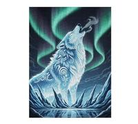 52x38cm/1000pcs Jigsaw Puzzles for Adults Jigsaw Howling Wolf Aurora Borealis Jigsaw for Adults Family Game But Fun And Humorous Fun Activities at Home 52x38cm/1000pcs