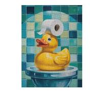 52x38cm/1000pcs Jigsaw Puzzles for Adults Jigsaw Quacky Crown - Toilet Paper Royalty on A Cheery Duck Adult Jigsaw Toy Wall Decor Analysis And Logic Fun Activities at Home 52x38cm/1000pcs