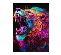 52x38cm/1000pcs Jigsaw Puzzles for Adults Jigsaw Rainbow Roaring Lion Adult Puzzles Relaxing Games A Work of Art Fun at Home Activities, 52x38cm/1000pcs