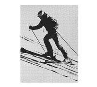 52x38cm/1000pcs Jigsaw Puzzles for Adults Jigsaw Ski Skiing Black And White Puzzles for Adults Brain Teaser Game Wall Art Christmas Birthday Gifts 52x38cm/1000pcs