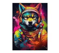 52x38cm/1000pcs Jigsaw Puzzles for Adults Jigsaw Space Wolf Astronaut Art Print-3 Teenagers Puzzles Relax Games For Family Fun Christmas Birthday Gifts 52x38cm/1000pcs