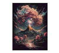 52x38cm/1000pcs Jigsaw Puzzles for Adults Jigsaw Volcanic Aurora Reflections Adult Puzzles Relaxing Games A Work of Art Fun at Home Activities, 52x38cm/1000pcs