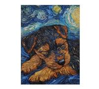 52x38cm/1000pcs Jigsaw Puzzles for Adults Jigsaw Welsh Terrier Puppy Starry Night Puzzles for Adults DIY Toys Improve Memory Christmas Birthday Gifts 52x38cm/1000pcs