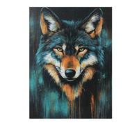 52x38cm/1000pcs Jigsaw Puzzles for Adults Jigsaw Wolf Portrait Painting Puzzles for Adults Brain Teaser Game Wall Art Christmas Birthday Gifts 52x38cm/1000pcs