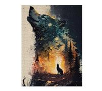 52x38cm/1000pcs Jigsaw Puzzles for Adults Jigsaw Wolf's Majesty A Digital Artwork Puzzle for Adults Toy Wall Decor Difficult Challenge Christmas Birthday Gifts 52x38cm/1000pcs