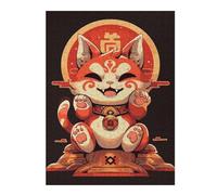 52x38cm/1000pcs Jigsaw Puzzles for Adults Lucky Maneki Neko Cat Art Adult Puzzles Brain Teaser Game Precision Cutting Difficult And Challenge 52x38cm/1000pcs