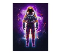 52x38cm/1000pcs Jigsaw Puzzles for Adults Magenta Neon Astronaut Puzzle for Adults Brain Teaser Game Presents for Women Parent-child Interaction 52x38cm/1000pcs
