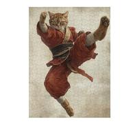 52x38cm/1000pcs Jigsaw Puzzles for Adults Martial Arts Kung Fu Shaolin Cat Adult Jigsaw Puzzle Hands-on Game Enhance Memory Birthday And Unique Gifts 52x38cm/1000pcs
