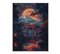 52x38cm/1000pcs Jigsaw Puzzles for Adults Mystical Night Japanese Puzzle for Adults Brain Teaser Game Presents for Women Parent-child Interaction 52x38cm/1000pcs